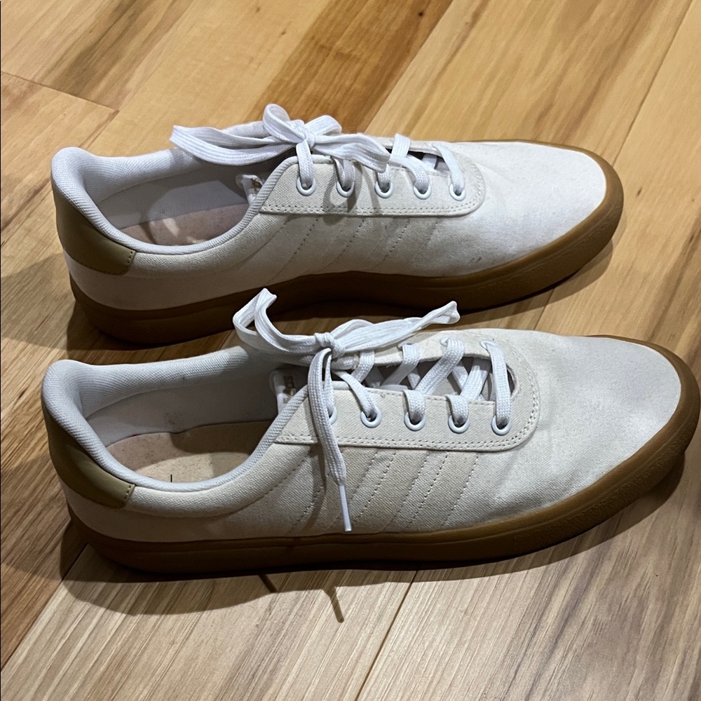 Adidas Men's White and Brown Sneakers